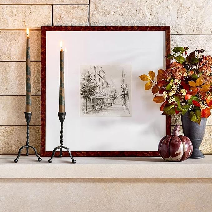 Black Taper Candle Holder Set of 2,Vintage Candle Sticks Holder Decor,Wrought Iron Candle Holder for Table Centerpiece,Halloween,Wedding,Christmas