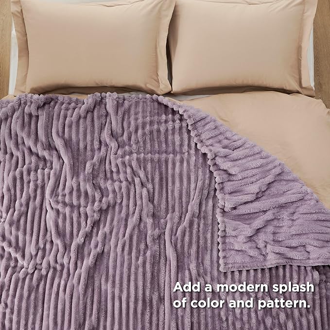 Bedsure GentleSoft Light Purple California King Size Blanket for Couch - Cozy Soft Blankets for Women, Cute Small Fleece Throws for Girls, Birthday Gifts for Women, 102x96 Inches