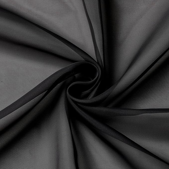 OWENIE Black Sheer Curtains, Sheer Curtains 78 inch Length 2 Panels Set, Rod Pocket Voile Fimly Sheer Drapes for Living Room/Bedroom, 2pcs, Each 42" W x 78" L, Black