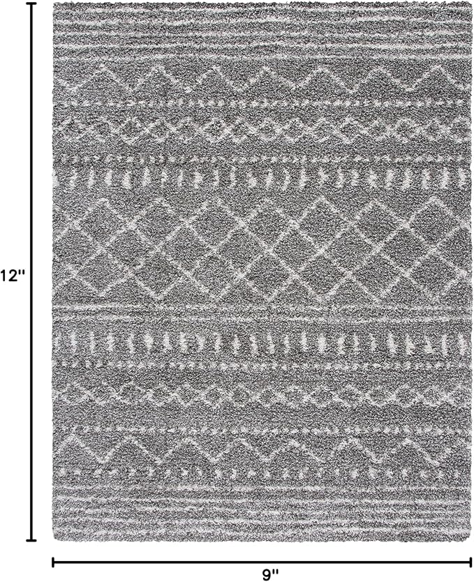SAFAVIEH Arizona Shag Collection Area Rug - 9' x 12', Brown & Ivory, Moroccan Design, Non-Shedding & Easy Care, 1.6-inch Thick Ideal for High Traffic Areas in Living Room, Bedroom (ASG741B)