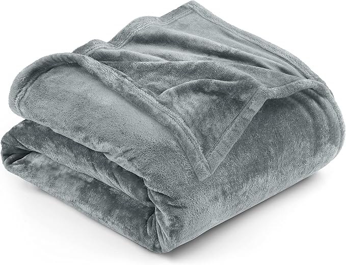 Utopia Bedding Fleece Blanket Twin Size Ash Grey 300GSM Luxury Anti-Static Fuzzy Soft Microfiber Bed Blanket (60x80 Inch)
