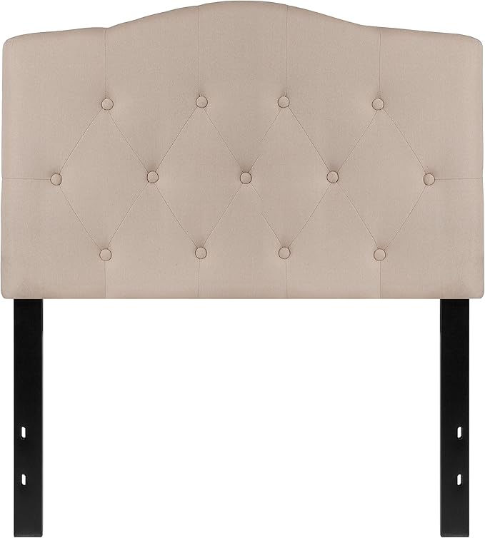 Flash Furniture Cambridge Tufted Upholstered Twin Size Headboard in Beige Fabric
