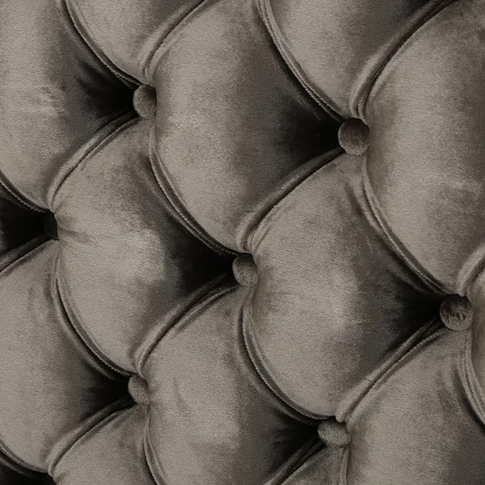 Christopher Knight Home Jezebel Velvet Headboard, Queen / Full, Grey / Black Steel