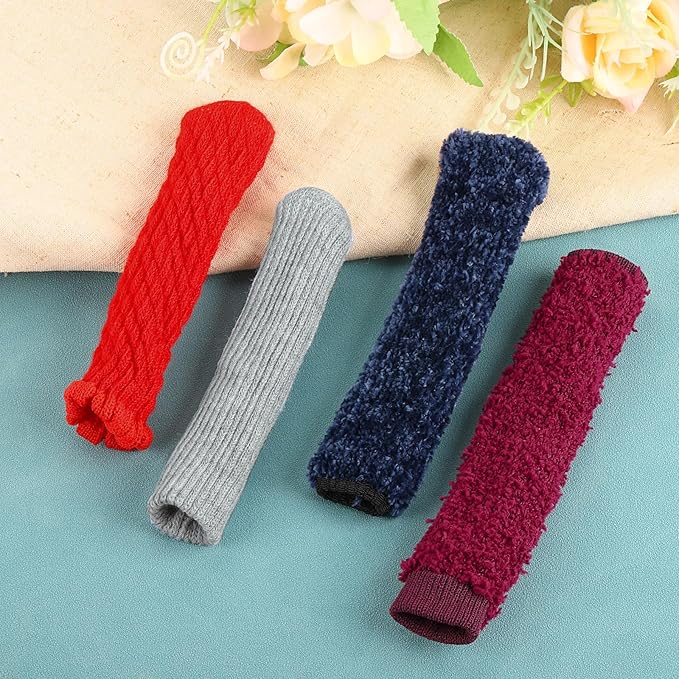 uxcell 6Pcs Door Handle Covers, Polyester Knitted Anti-Scald Door Knob Protector Door Knob Cover for Hot Doors and Cold Doors, Gray
