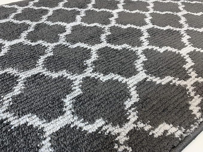 Custom Size Modern Runner Rug Carpet for Hallway Entryway Foyer Kitchen, Slip Resistant Latex Rubber Backed 31 inch Wide X Customized Length, Dark Grey, 31 inch X 5 feet
