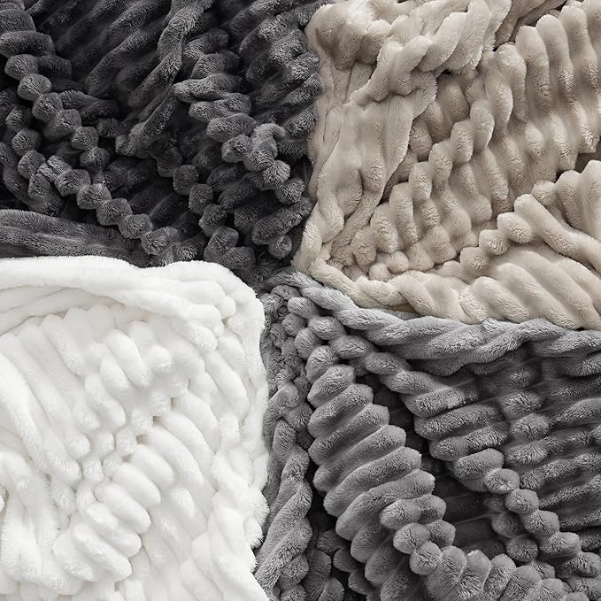 Bedsure GentleSoft Frost Gray California King Size Blanket for Couch - Cozy Soft Blankets for Women, Cute Small Fleece Throws for Girls, 102x96 Inches