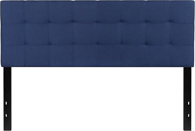 Flash Furniture Bedford Box Stitch Tufted Upholstered Queen Size Headboard in Navy Fabric