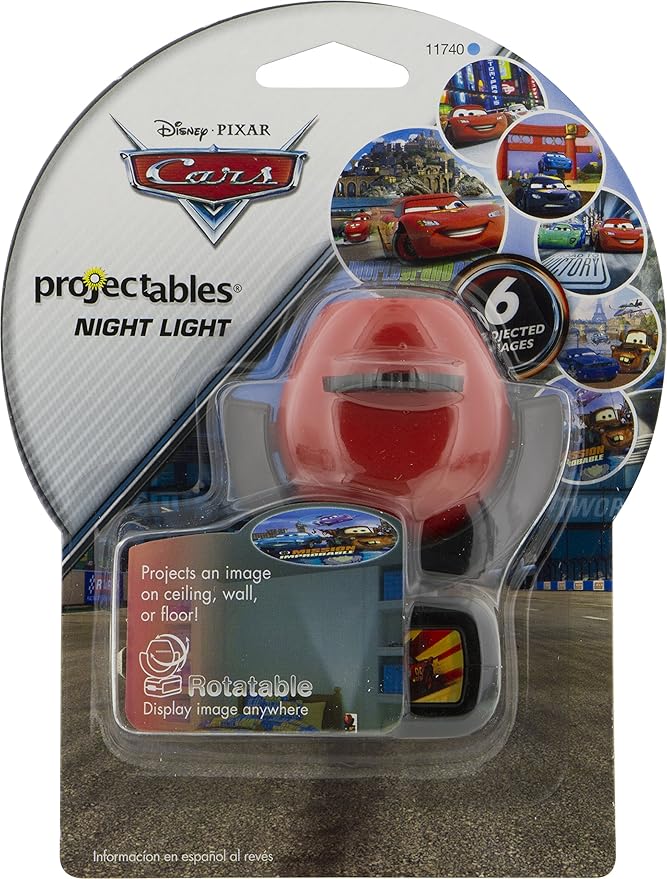 Projectables Pixar Cars LED Kids Night Light, Plug-In, Projector, Dusk-to-Dawn, Lightning McQueen, Galaxy Light, Hallway, Bedroom, Nursery, Playroom, Gaming Room, 11740