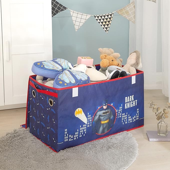 Idea Nuova Batman Collapsible Children’s Toy Storage Trunk, Durable with Soft Lid, 28.5"x14.5"x16"