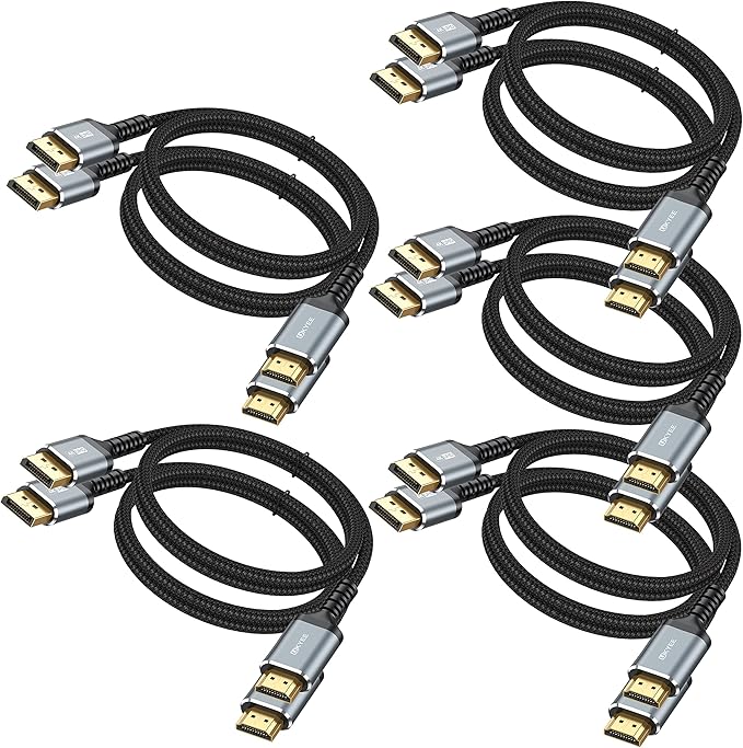 4K DisplayPort to HDMI Cable 6ft 10-Pack, Display Port DP to HDMI Cord 6 feet 3840 X 2160P Male to Male for for Labtop PCs to HDTV, Monitor, Projector with HDMI Port- Gray