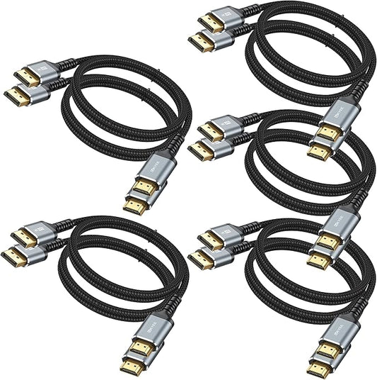 4K DisplayPort to HDMI Cable 6ft 10-Pack, Display Port DP to HDMI Cord 6 feet 3840 X 2160P Male to Male for for Labtop PCs to HDTV, Monitor, Projector with HDMI Port- Gray