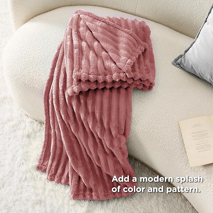 Bedsure GentleSoft Brick Dust Fleece Twin Blanket for Couch - Cozy Soft Blankets for Women, Cute Small Throws for Girls, 60x80 Inches