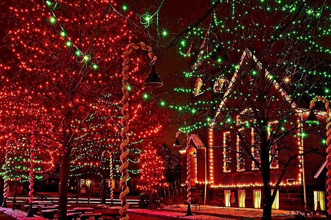 612 Vermont 100 Red Christmas Lights on a White Wire String, UL Approved, Indoor and Outdoor Use, 18’ of Lighted Length, 20’ of Total Length
