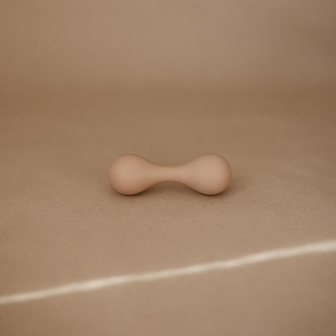 mushie Silicone Baby Shaker Rattle Toy | Ages 3+ Months (Natural)