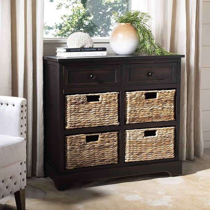 SAFAVIEH American Homes Collection Herman Brown Wicker Basket Storage Unit