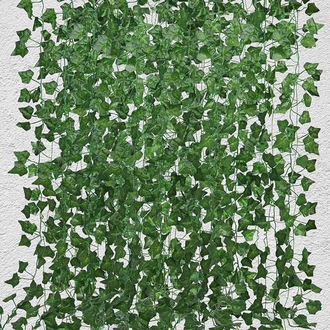 RECUTMS 258 FT Fake Vines Greenery Leaf Garland Ivy Vine Foliage Flowers Hanging for Wedding Party Garden Home Kitchen Office Aesthetic Wall Bedroom Living Room Patio Decor(36 Pack)