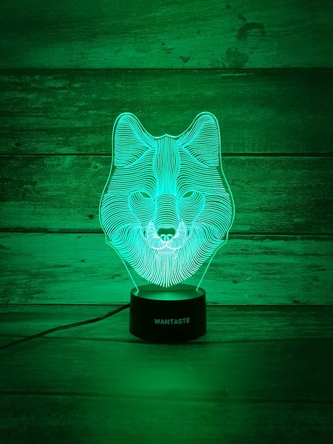 Wolf 3D Decor Lamp with Remote, Toys for Girls Boys Room, 7 Colors Changing Night Light Bedside Gifts for Kids Baby