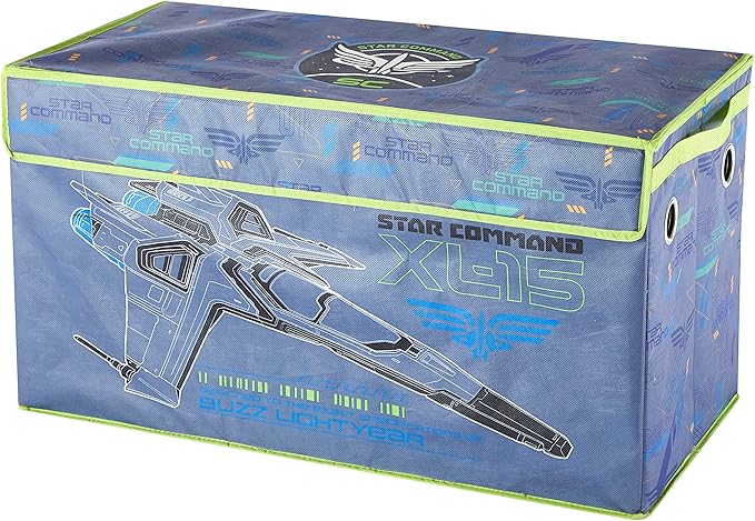 Idea Nuova Pixar Lightyear Collapsible Children’s Toy Storage Trunk, Durable with Lid