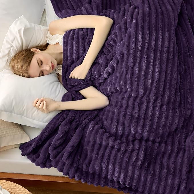 Bedsure GentleSoft Purple Fleece Blanket for Couch - Super Soft Cozy King Blankets for Women, Cute Small Blanket for Girls, 108x90 Inches