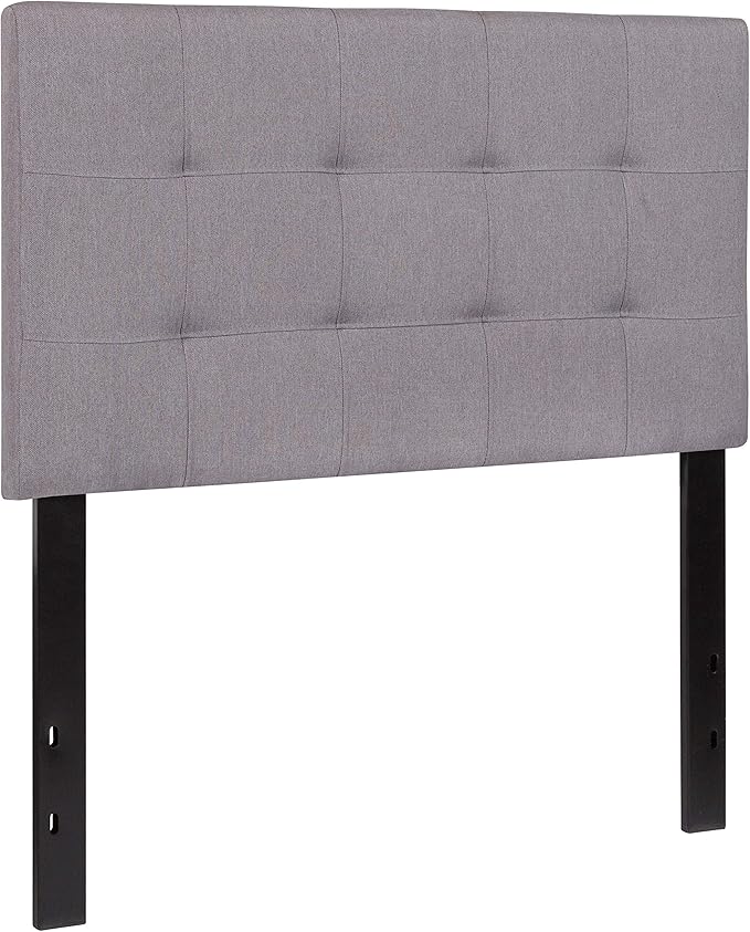 Flash Furniture Bedford Tufted Upholstered Twin Size Headboard in Light Gray Fabric