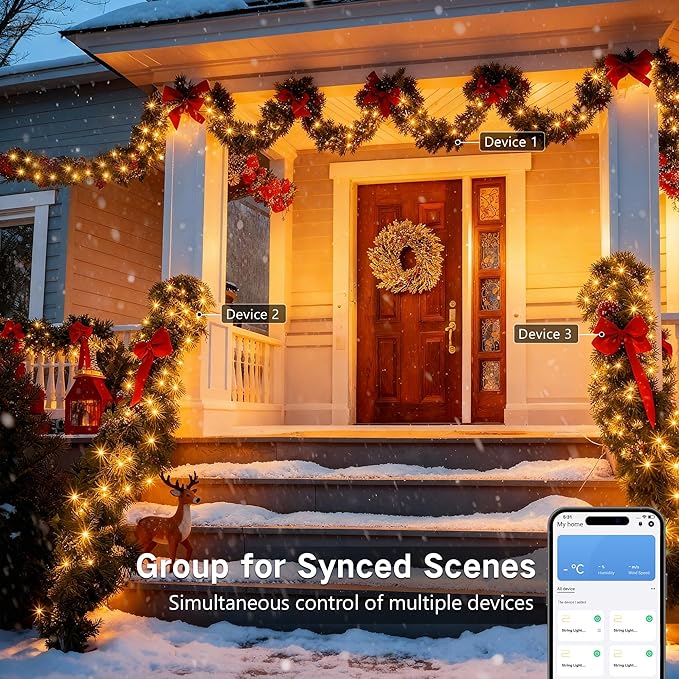 Brizled Smart Christmas Tree Lights, 66FT 200 LED Color Changing Christmas String Lights App & Voice Control, Warm White & Multicolor WiFi Xmas Light Music Sync for Indoor Outdoor Xmas Wedding Party