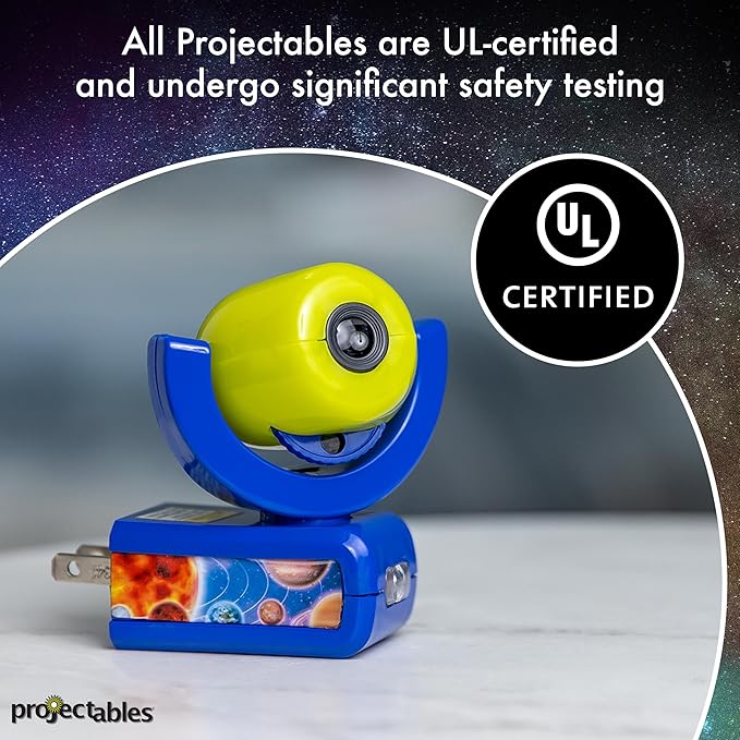 Projectables Six Image LED Plug-In Night Light, Light Sensing, Auto On/Off, Projects Solar System, Earth, Moon, Safari, Aquarium, and Coral Reef on Ceiling, Wall, or Floor 13347