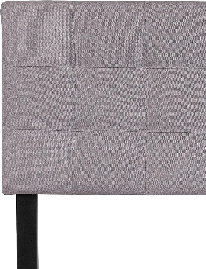 Flash Furniture Bedford Tufted Upholstered Full Size Headboard in Light Gray Fabric