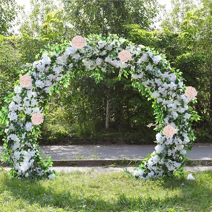 AVIVIHO 65pcs Champagne Fake Flowers Hydrangea Artificial Flowers Bulk Realistic Hydrangeas Silk Flowers with Stems for Arrangement Home Weddings,Centerpieces,Party Arch Backdrop Decorations