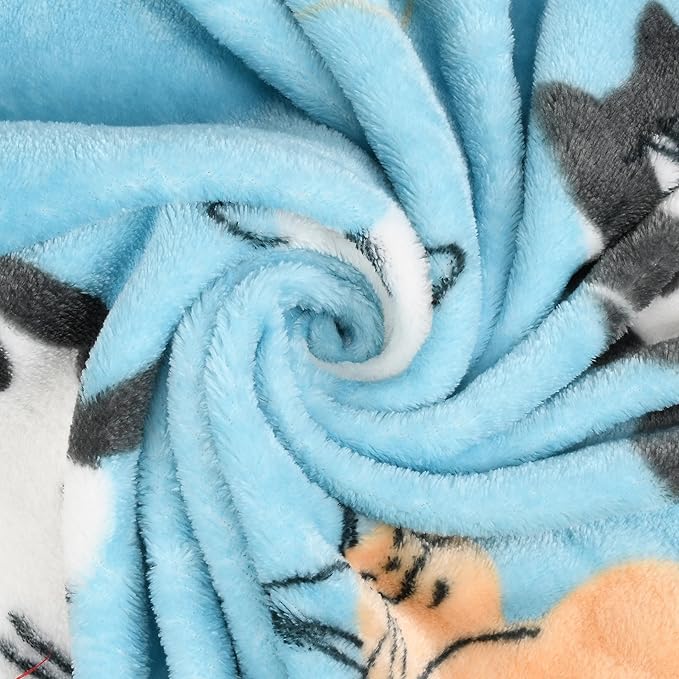 Catalonia Wearable Fleece Blanket with Sleeves and Foot Pockets for Adult Women Men, Micro Plush Comfy Wrap Sleeved Throw Blanket Robe Large, Blue Cat