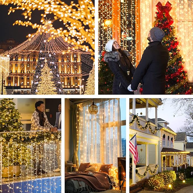 koopower [Timer & Remote] 36ft 100 LED Outdoor Battery Fairy Lights (IP65 Waterproof, Dimmable, 8 Modes, Warm White)