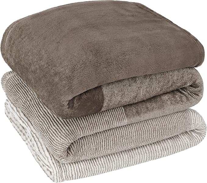 PAVILIA Taupe Ombre Fleece Throw Blanket for Couch, Soft Flannel Blanket for Sofa Bed Room, Plush Lightweight Tan Light Brown Gradient Blanket, Cozy Microfiber Decorative Gift Throw, 50x60