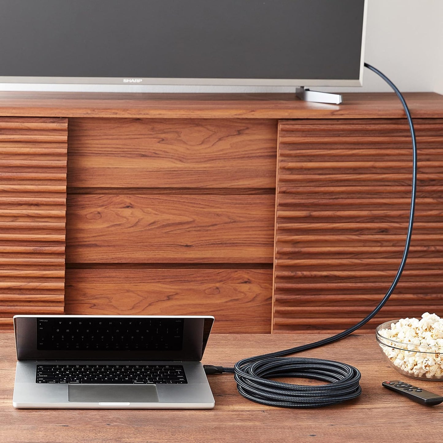 2.0 25ft, 4K@60Hz, 18Gbps, 2160p, 48 TV/PS5/Xbox/Roku/Blu-ray, Amazon Basics Nylon-Braided HDMI Cable, bit, Compatible