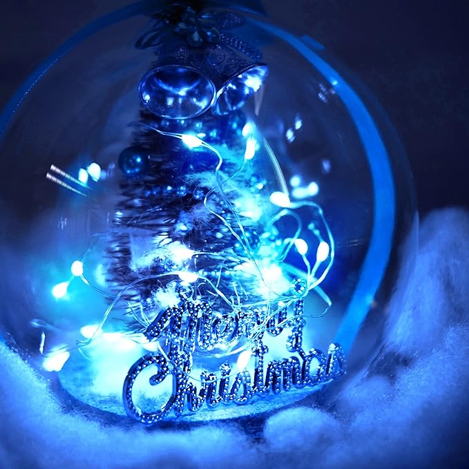 SmilingTown 15 Packs Fairy String Lights, 6.6FT 20 LED Battery Operated Silver Copper Wire Starry String Light for DIY Party Christmas Costume Wedding Easter Table Decorations (Blue)