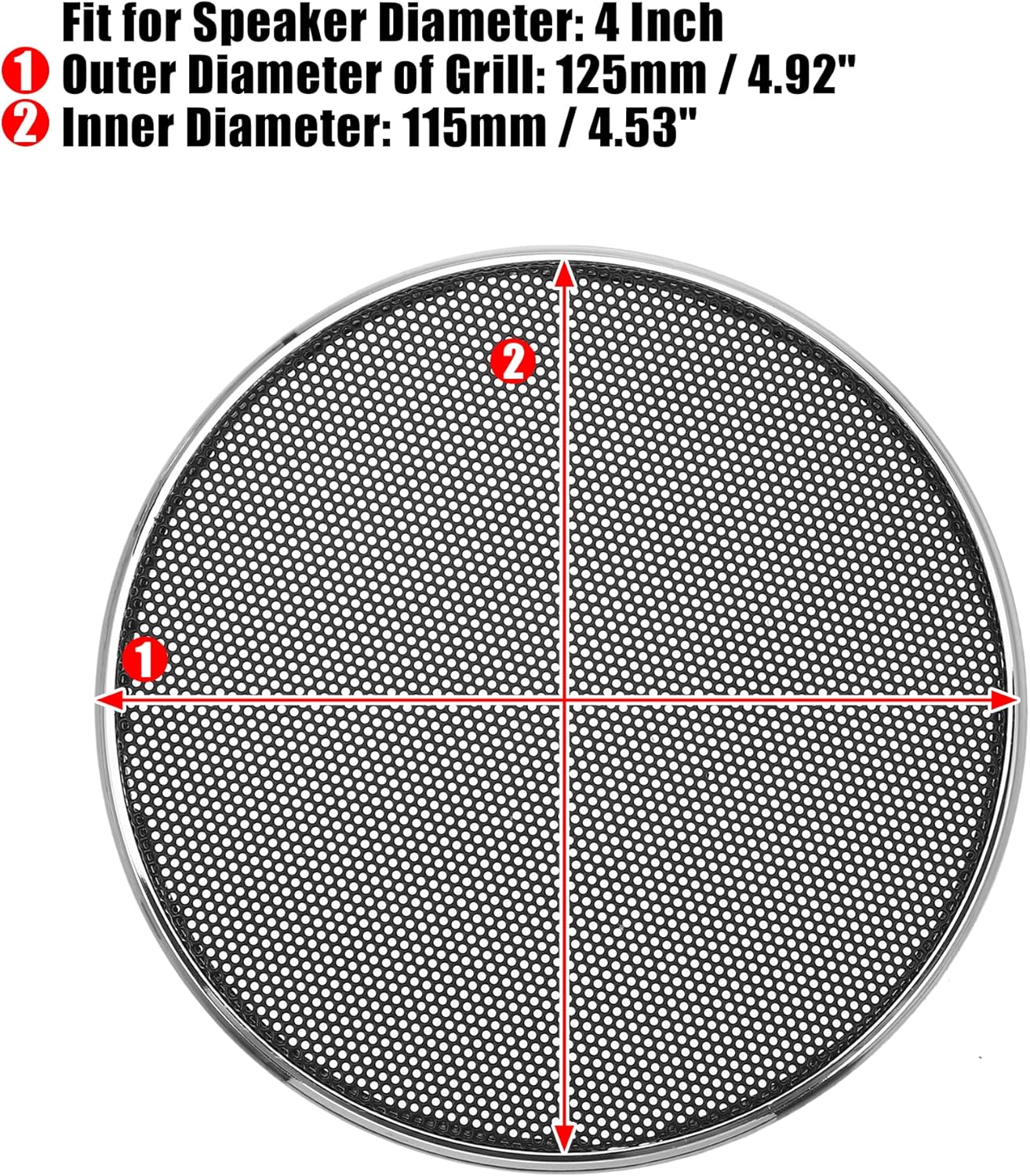 X AUTOHAUX 4 Inch Car Metal Audio Speaker Grill Cover Mesh Woofer Horn Guard Decorative Protector (Silver Tone)