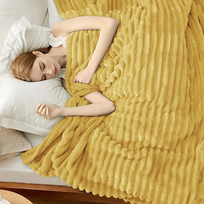 Bedsure GentleSoft Honey California King Size Blanket for Couch - Cozy Soft Blankets for Women, Cute Small Fleece Throws for Girls, Birthday Gifts for Women, 102x96 Inches