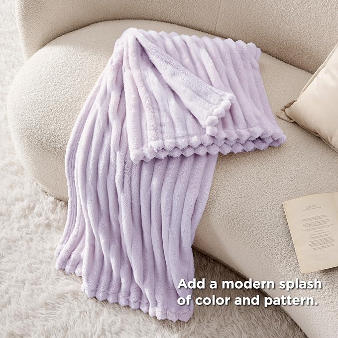 Bedsure GentleSoft Lavender Fog Throw Blanket for Couch - Cozy Soft Blankets for Women, Cute Small Throws for Girls, 50x70 Inches