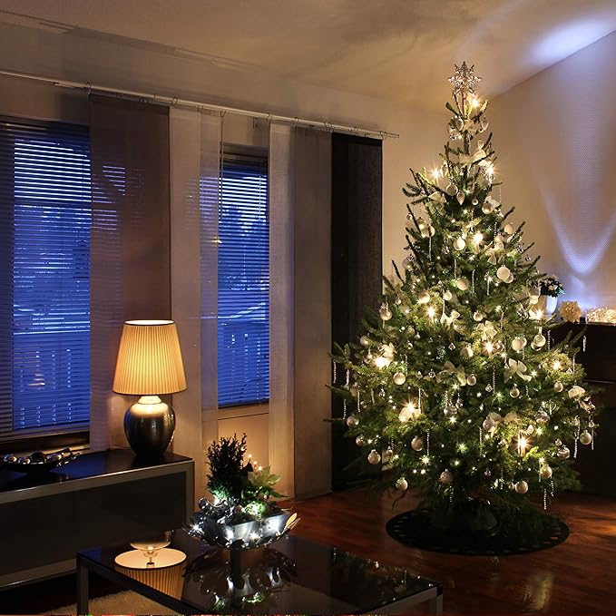Holiday Essence 60 LED Mini Warm White Christmas Lights for Indoor and Outdoor Use Energy Efficient LED Bulbs with Green Wire