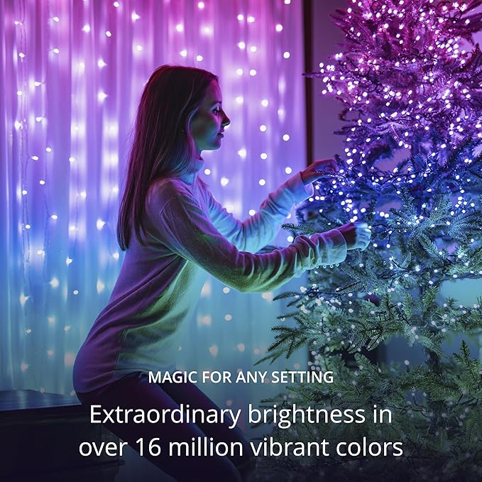 Twinkly Strings 600 LED RGB, LED Light String, Smart Multicolor LED Lights, Christmas Lights, Mappable LEDs, IP44, Green Wire, Packaging May Vary, 157.5ft