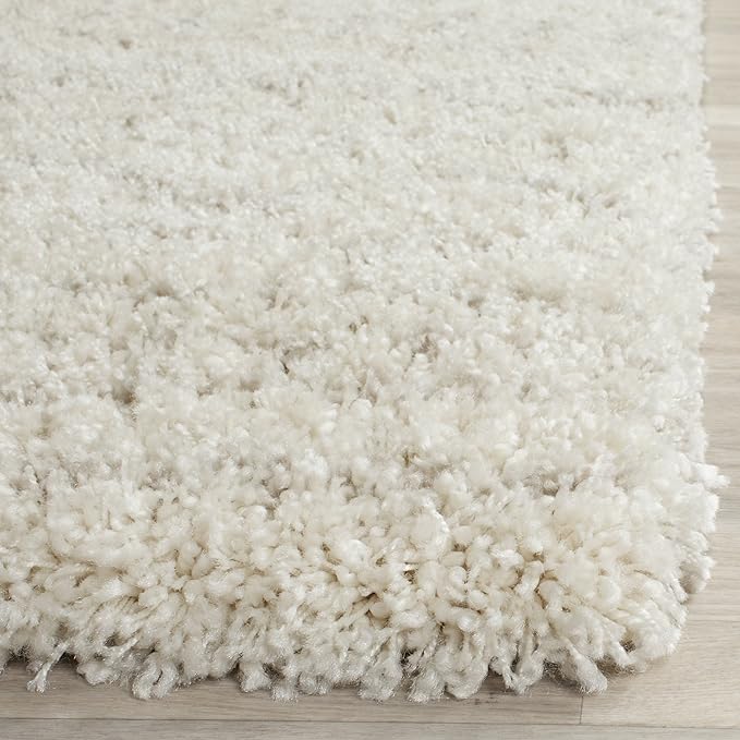 SAFAVIEH Arizona Shag Collection Runner Rug - 2'3" x 10', Ivory & Beige, Moroccan Design, Non-Shedding & Easy Care, 1.6-inch Thick Ideal for High Traffic Areas in Living Room, Bedroom (ASG741A)