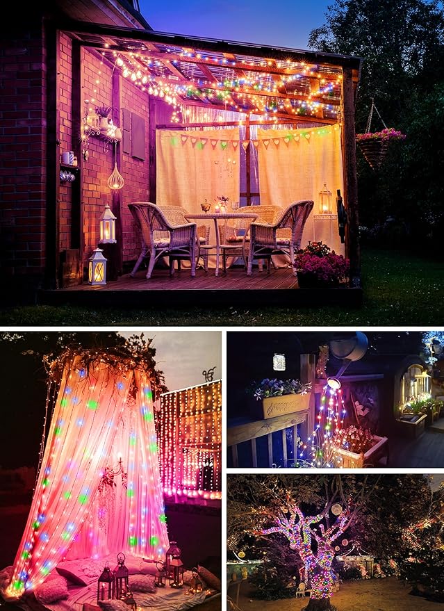 Fairy Lights Plug in, 33FT 100LEDs USB Twinkle Lights with Timer and Remote, Starry String Lights 8 Modes for Wreath Wedding Party Indoor Christmas Decoration, Multicolor