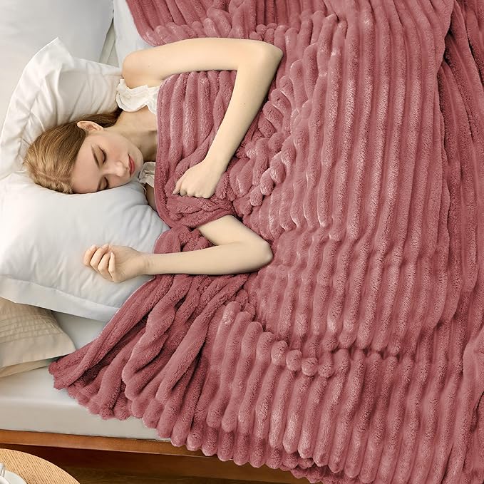Bedsure GentleSoft Brick Dust Fleece King Blanket for Couch - Super Soft Cozy Blankets for Women, Cute Small Blanket for Girls, 108x90 Inches