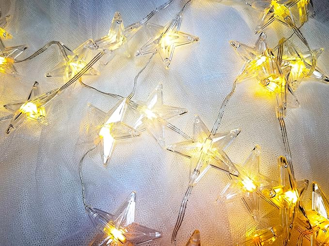Comtelek Bed Canopy with LED Star Lights, Canopy Bed Curtain with RGB Color Changing String Lights with Smart App Control Remote for Princess Girls Bedroom, Suggested for Twin Full Queen King Bed