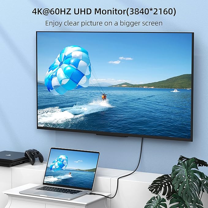 4K DisplayPort to HDMI Cable 6ft 10-Pack, Display Port DP to HDMI Cord 6 feet 3840 X 2160P Male to Male for for Labtop PCs to HDTV, Monitor, Projector with HDMI Port- Gray