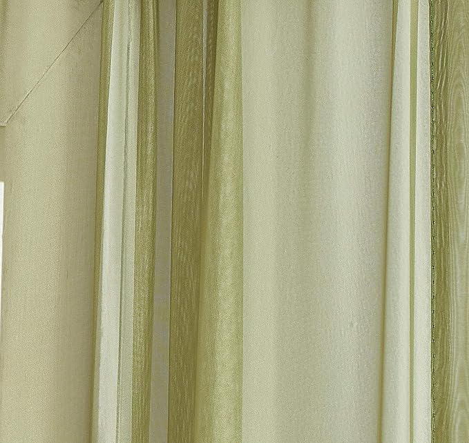LinenZone Sage Window Scarf Valance in 360 Inch Size. Use Window Scarves as Canopy Bed or Backdrop Curtains, Curtain Scarf, or Sheer Fabric for Draping. (Amazing 55 x 360, Sage)