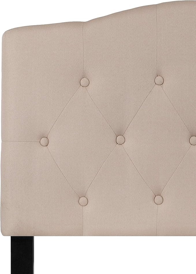 Flash Furniture Cambridge Tufted Upholstered Twin Size Headboard in Beige Fabric