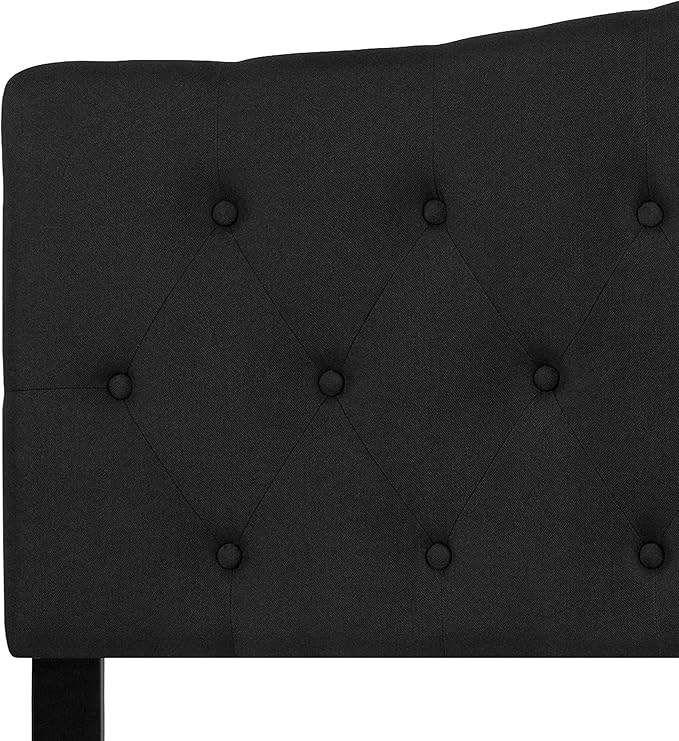 Flash Furniture Cambridge Tufted Upholstered Queen Size Headboard in Black Fabric