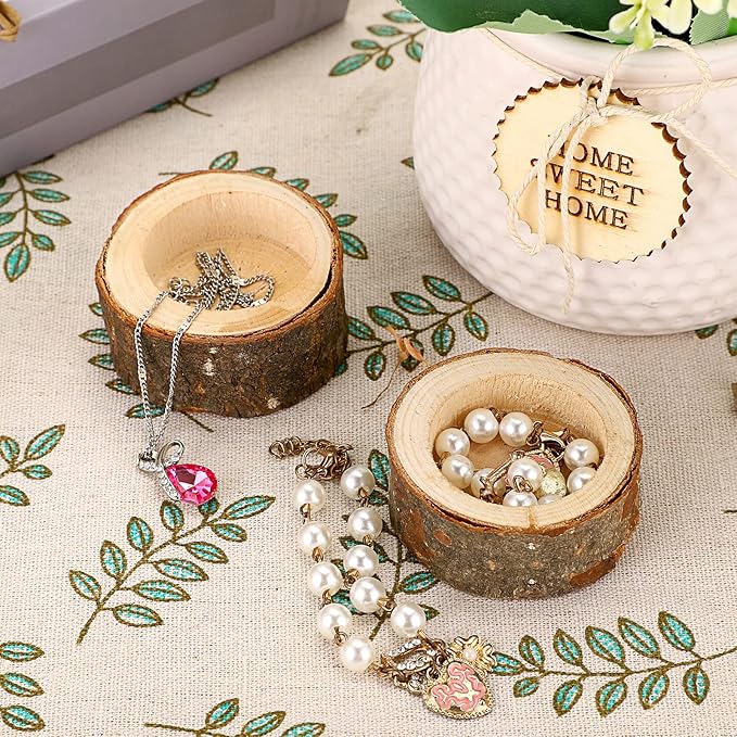 OwnMy Set of 24 Wooden Tea Light Candle Holders Votive Candle Holders, Rustic Wooden Pillar Candle Stands Vintage Wooden Tealight Holders Set Candle Centerpieces for Dining Table Wedding Party, 1" H