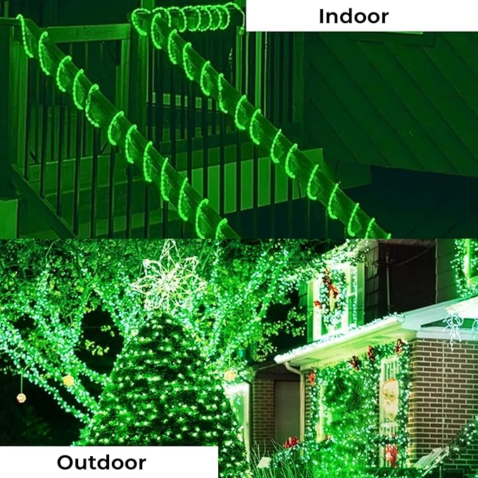 Holiday Essence Mini LED Green St. Patrick’s Lights Set, 60 5mm Wide Angle Christmas String Lights Green Wire, Indoor Outdoor Décor for Home Patio Garden Decorations, UL Certified