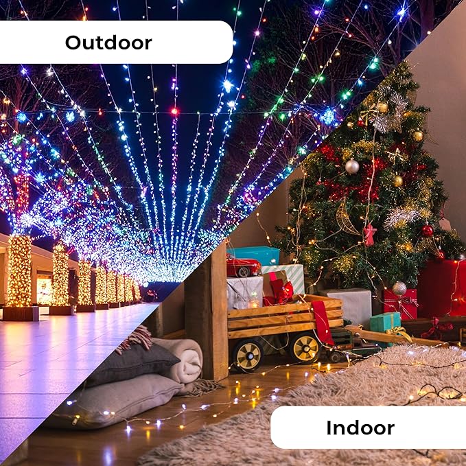 100 Count Multicolor Incandescent Christmas Lights White Wire String Light Indoor Outdoor Tree Garland Holiday Wedding Party Decorations