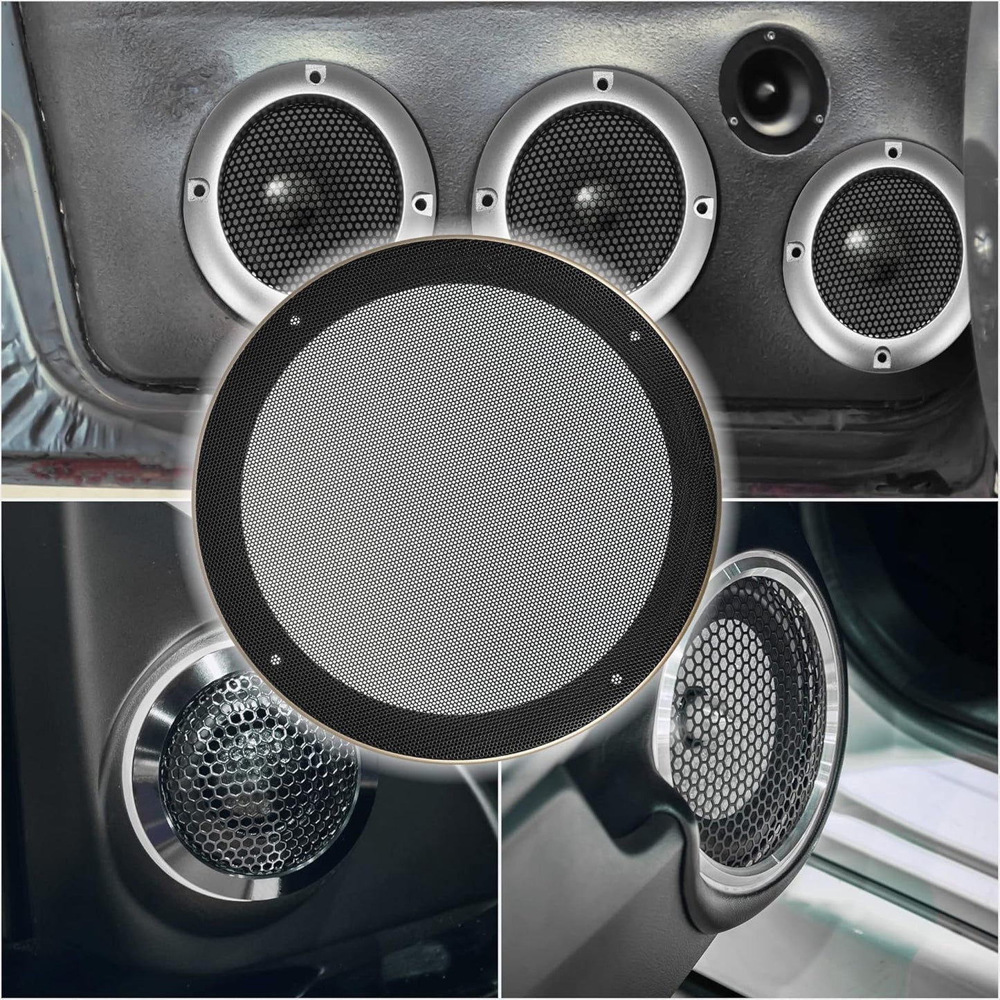 X AUTOHAUX 8 Inch Car Metal Audio Speaker Grill Cover Mesh Woofer Horn Guard Decorative Circle Grille Protector with